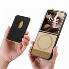 For Motorola Moto Razr 60 Ultra Twill Fabric Card Bag Ring Magnetic Back Phone Case(Khaki) - 3