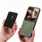 For Motorola Moto Razr 60 Ultra Twill Fabric Card Bag Ring Magnetic Back Phone Case(Green) - 3