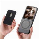 For Motorola Moto Razr 60 Ultra Twill Fabric Card Bag Ring Magnetic Back Phone Case(Gray) - 3