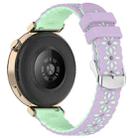 20mm Two Color Sunflower Silicone Watch Band(Purple Teal) - 2