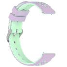 20mm Two Color Sunflower Silicone Watch Band(Purple Teal) - 3