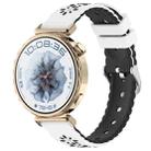 18mm Two Color Sunflower Silicone Watch Band(White Black) - 1