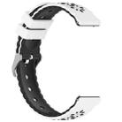 18mm Two Color Sunflower Silicone Watch Band(White Black) - 3