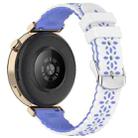 18mm Two Color Sunflower Silicone Watch Band(White Blue) - 2