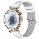 18mm Two Color Sunflower Silicone Watch Band(White Gray) - 1