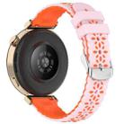 18mm Two Color Sunflower Silicone Watch Band(Pink Orange) - 2