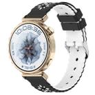 18mm Two Color Sunflower Silicone Watch Band(Black White) - 1