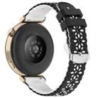 18mm Two Color Sunflower Silicone Watch Band(Black White) - 2