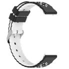 18mm Two Color Sunflower Silicone Watch Band(Black White) - 3