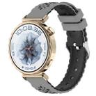 18mm Two Color Sunflower Silicone Watch Band(Gray Black) - 1