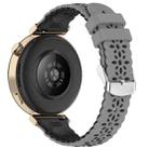 18mm Two Color Sunflower Silicone Watch Band(Gray Black) - 2