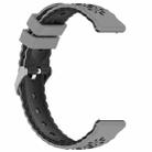18mm Two Color Sunflower Silicone Watch Band(Gray Black) - 3