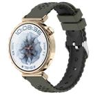 18mm Two Color Sunflower Silicone Watch Band(Army Green Black) - 1
