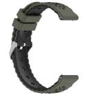 18mm Two Color Sunflower Silicone Watch Band(Army Green Black) - 3