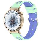 18mm Two Color Sunflower Silicone Watch Band(Teal Blue) - 1