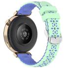 18mm Two Color Sunflower Silicone Watch Band(Teal Blue) - 2
