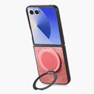 For Samsung Galaxy Z Flip7 5G Retro Leather Rotation Round Holder Phone Case(Pink) - 3