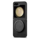 For Samsung Galaxy Z Flip6 5G Retro Leather Rotation Round Holder Phone Case(Black) - 2