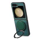 For Samsung Galaxy Z Flip6 5G Retro Leather Rotation Round Holder Phone Case(Green) - 3