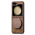 For Samsung Galaxy Z Flip5 5G Retro Leather Rotation Round Holder Phone Case(Brown) - 2