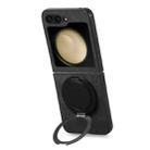For Samsung Galaxy Z Flip5 5G Retro Leather Rotation Round Holder Phone Case(Black) - 3