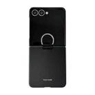 For Samsung Galaxy Z Flip7 5G Electricplating Ring Buckle Folding Phone Case(Black) - 1