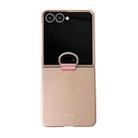 For Samsung Galaxy Z Flip7 5G Electricplating Ring Buckle Folding Phone Case(Gold) - 1