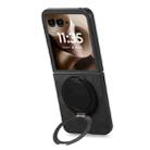 For Motorola Moto Razr 50 Ultra Retro Leather Rotation Round Holder Phone Case(Black) - 3