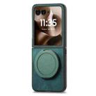For Motorola Moto Razr 40 Ultra Retro Leather Rotation Round Holder Phone Case(Green) - 2