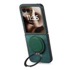 For Motorola Moto Razr 40 Ultra Retro Leather Rotation Round Holder Phone Case(Green) - 3