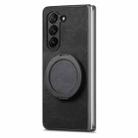 For Samsung Galaxy Z Fold7 Retro Leather Rotation Round Holder Phone Case(Black) - 2