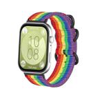 For Huawei Watch Fit 4 Pro / Fit 4 / Fit 3 Canvas Ring Buckle Nylon Watch Band(Rainbow Color) - 1