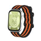 For Huawei Watch Fit 4 Pro / Fit 4 / Fit 3 Canvas Ring Buckle Nylon Watch Band(Black Orange) - 1