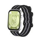 For Huawei Watch Fit 4 Pro / Fit 4 / Fit 3 Canvas Ring Buckle Nylon Watch Band(Black Gray) - 1