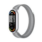 For Xiaomi Smart Band 10 / 9 / 8 Integrated Nylon Loop Hook And Loop Fastener Watch Band(Silver) - 1