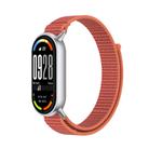 For Xiaomi Smart Band 10 / 9 / 8 Integrated Nylon Loop Hook And Loop Fastener Watch Band(Rose Red) - 1