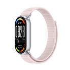 For Xiaomi Smart Band 10 / 9 / 8 Integrated Nylon Loop Hook And Loop Fastener Watch Band(Pearl Pink) - 1
