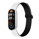For Xiaomi Smart Band 10 / 9 / 8 Tri-beads Magnetic Silicone Watch Band(White Black) - 1