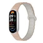 For Xiaomi Smart Band 10 / 9 / 8 Tri-beads Magnetic Silicone Watch Band(Milk Tea Rock White) - 1