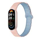 For Xiaomi Smart Band 10 / 9 / 8 Tri-beads Magnetic Silicone Watch Band(Powdered Sand Misty Blue) - 1