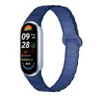 For Xiaomi Smart Band 10 / 9 / 8 Tri-beads Magnetic Silicone Watch Band(Dark Light Navy Blue) - 1