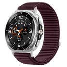 For Samsung Galaxy Watch 8 40mm / 44mm Woven Nylon Hook And Loop Fastener Watch Band(Plum) - 1