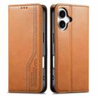For iPhone 16 Elastic Wristband Magnetic Suction Leather Phone Case(Brown) - 2