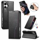 For iPhone 16 Elastic Wristband Magnetic Suction Leather Phone Case(Black) - 1