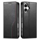 For iPhone 16 Elastic Wristband Magnetic Suction Leather Phone Case(Black) - 2