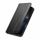 For iPhone 16 Elastic Wristband Magnetic Suction Leather Phone Case(Black) - 3
