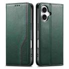 For iPhone 16 Elastic Wristband Magnetic Suction Leather Phone Case(Green) - 2