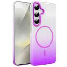 For Samsung Galaxy S24 5G Gold Diamond Glitter Gradient MagSafe Shockproof Phone Case(Purple) - 1