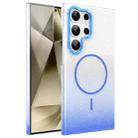 For Samsung Galaxy S24 Ultra 5G Gold Diamond Glitter Gradient MagSafe Shockproof Phone Case(Blue) - 1