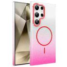 For Samsung Galaxy S24 Ultra 5G Gold Diamond Glitter Gradient MagSafe Shockproof Phone Case(Red) - 1